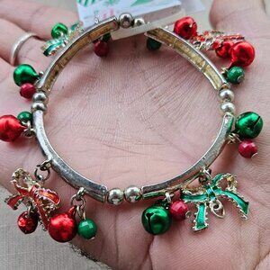 MIXIT Christmas Bracelet Multi Color Holiday Jewelry Stretched Wrist Band NWT
